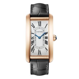 namaak ontwerper Cartier Tank Américaine Watch Large model Automatic Movement Rose Gold Leather Alligator WGTA0134