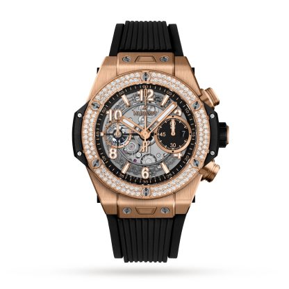 namaak ontwerper Hublot Big Bang Unico King Gold Diamonds 42mm Rubber 441.OX.1181.RX.1104