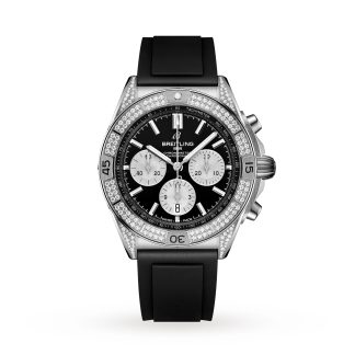 nep luxe Breitling Chronomat B01 42 Stainless steel (gem-set) Mens Watch Rubber AB0134721B1S1