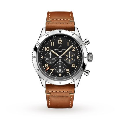 nep luxe Breitling Super AVI B04 Chronograph GMT 46 P-51 Mustang Watch Leather AB04453A1B1X1