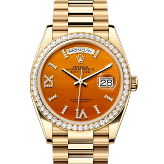 nep luxe Rolex Day-Date 36 geelgoud en diamanten M128348RBR-0049