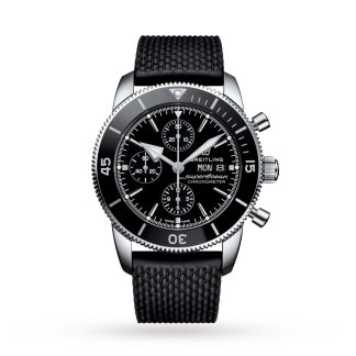 nep pols Breitling Superocean Heritage Chronograph 44 Stainless Steel Rubber Strap Watch Rubber A13313121B1S1