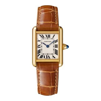 nep pols Cartier Tank Louis Cartier Watch Small Model Quartz Movement Yellow Gold Leather Alligator W1529856