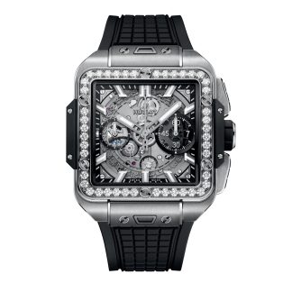 nep pols Hublot Square Bang Unico Titanium Diamonds 42mm Rubber 821.NX.0170.RX.1204