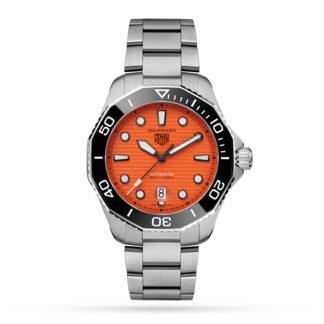 nep pols TAG Heuer Aquaracer Professional 300 43mm Orange Diver Mens Watch Stainless Steel WBP201F.BA0632