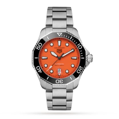 nep pols TAG Heuer Aquaracer Professional 300 43mm Orange Diver Mens Watch Stainless Steel WBP201F.BA0632