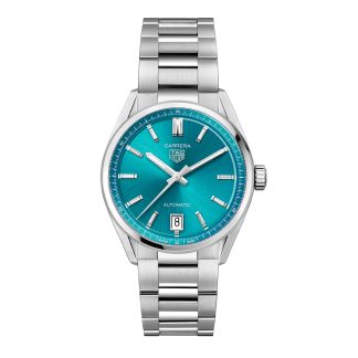 nep pols TAG Heuer Carrera Date 36mm Unisex Watch Turquoise Stainless Steel WBN2316.BA0001