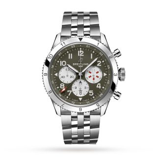 replica luxe Breitling Super AVI B04 Chronograph GMT 46 Curtiss Warhawk Watch Stainless Steel AB04452A1L1A1