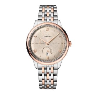 replica luxe Omega De Ville Prestige 41mm Mens Watch Linen Stainless Steel & 18ct Rose Gold O43420412109001