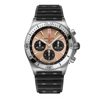 replica ontwerper Breitling Chronomat B01 Chronograph 42mm Mens Watch Copper Rubber Rubber AB0134101K1S1