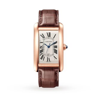 replica ontwerper Cartier Tank Americaine Watch Medium Model Mechanical Movement With Automatic Winding Rose Gold Alligator WGTA0047