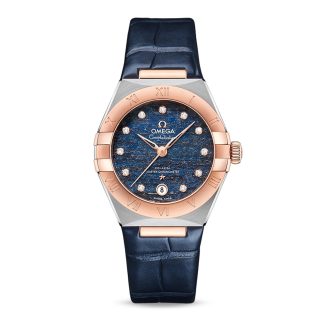 replica ontwerper Omega Constellation Co-Axial Master Chronometer 29mm Ladies Watch Blue Leather O13123292099003