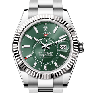 replica ontwerper Rolex Sky-Dweller Oesterstaal en witgoud M336934-0001